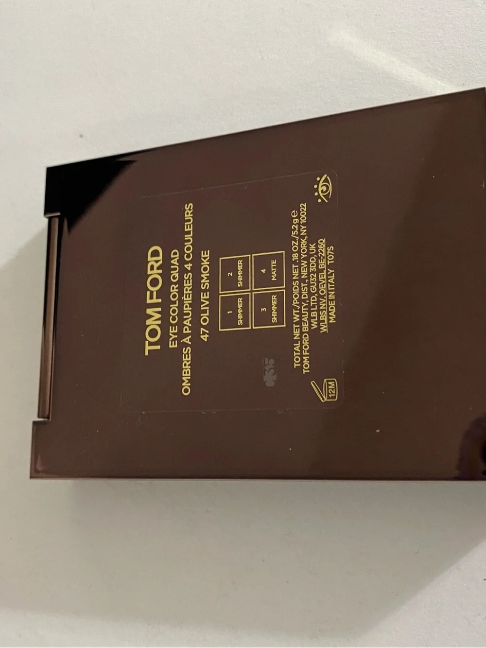 Tom Ford Eye Color Quad Eyeshadow Palette, 47 Olive Smoke, Full Size, 5.2 g, New